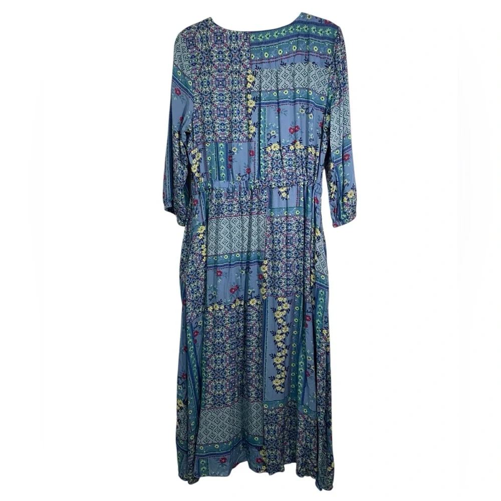 NWOT Coldwater Creek Patchwork Print Midi Dress - Picture 2 of 10